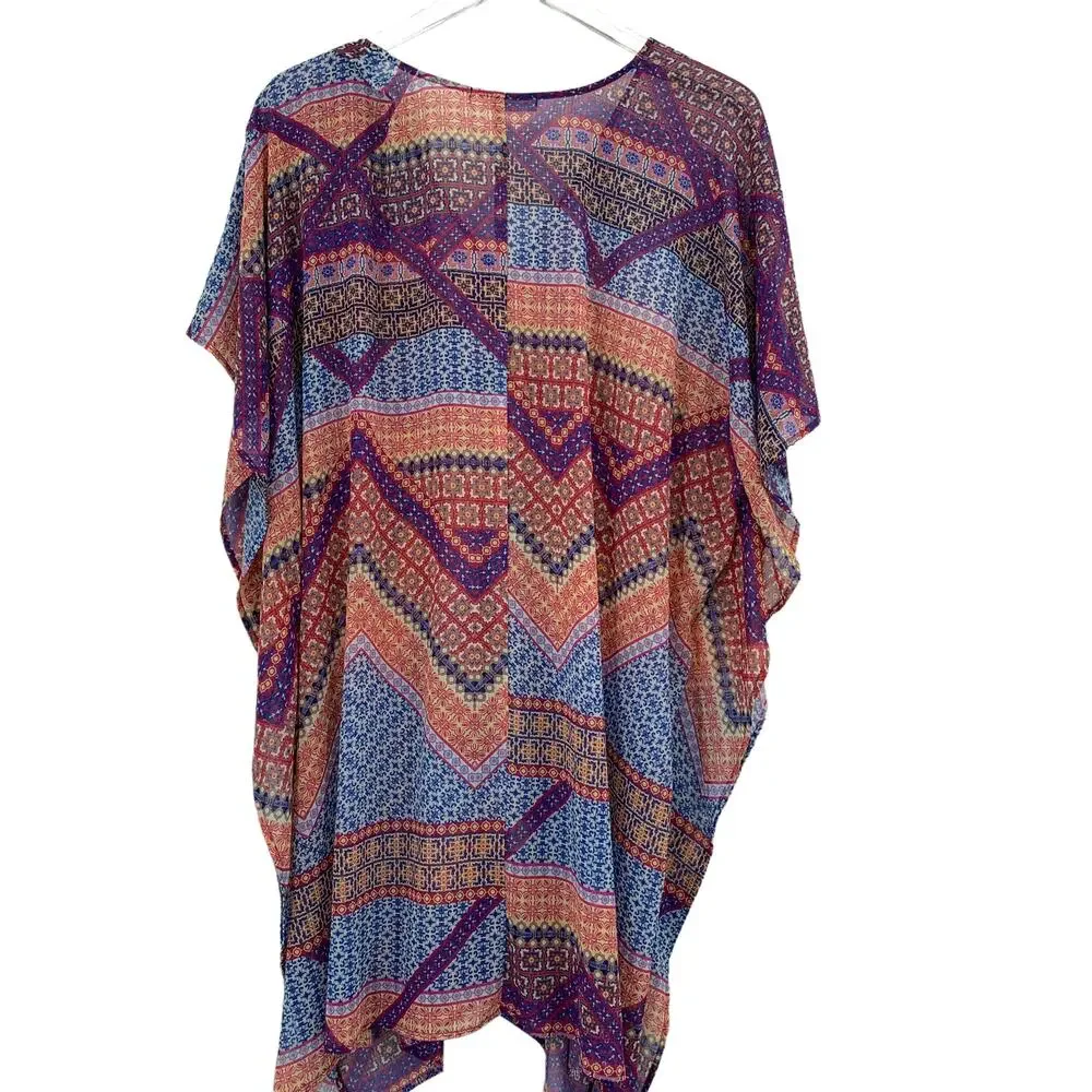 FORTUNE Swimwear Cover Up One Size Graphic Print Patterned Dress Resort - Picture 4 of 5